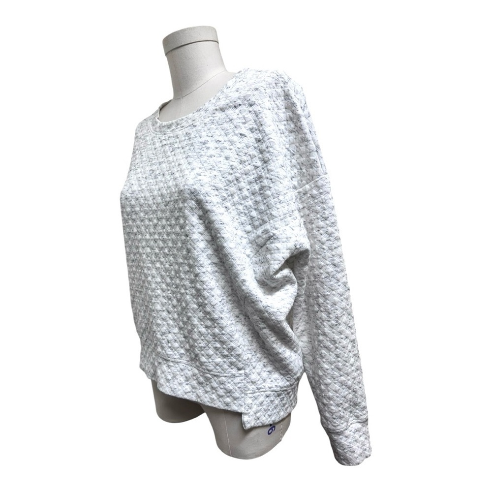 Stoic quilted popcorn knit pullover, ski, hiking gorpcore sweatshirt white cream - Picture 10 of 16